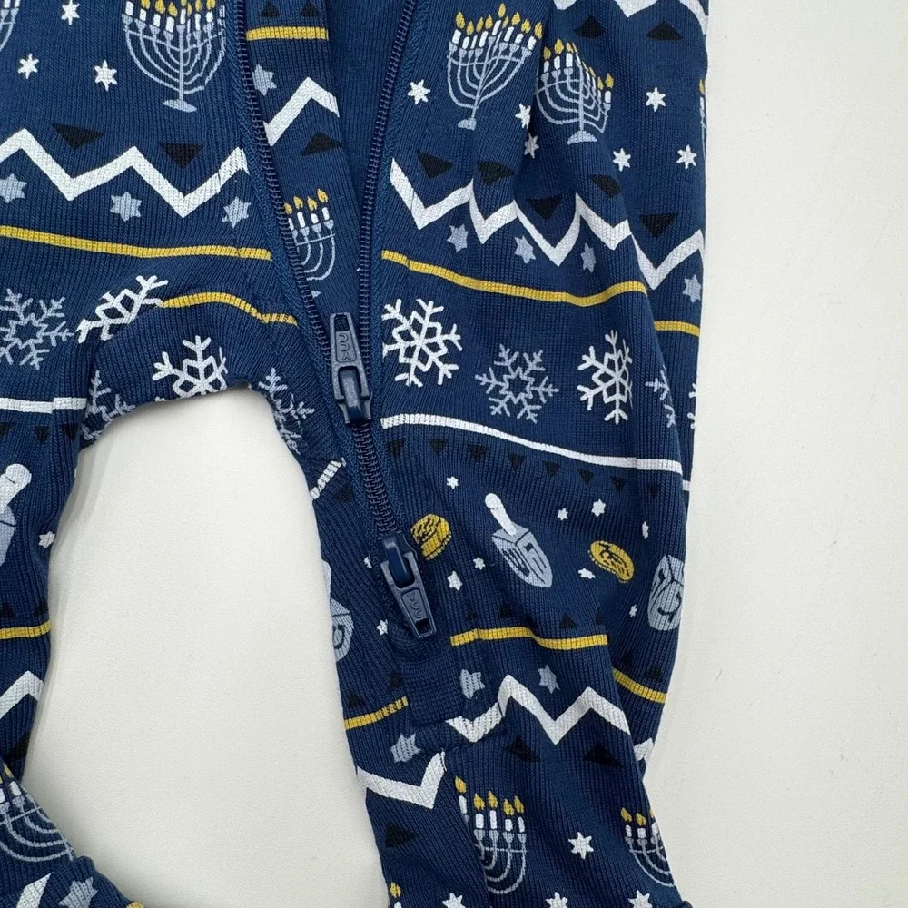 NEW‎ Petit Lem Lot of 2 Baby 3M Holiday Reindeer Organic Cotton Footie Pajamas